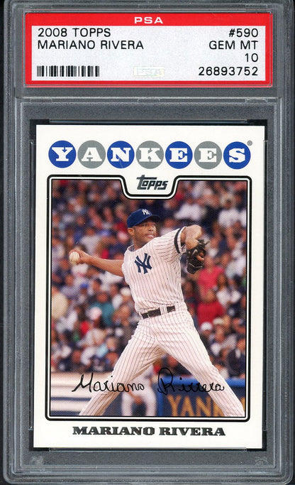 2008 Topps #590 Mariano Rivera Yankees PSA 10 GEM MINT 562493
