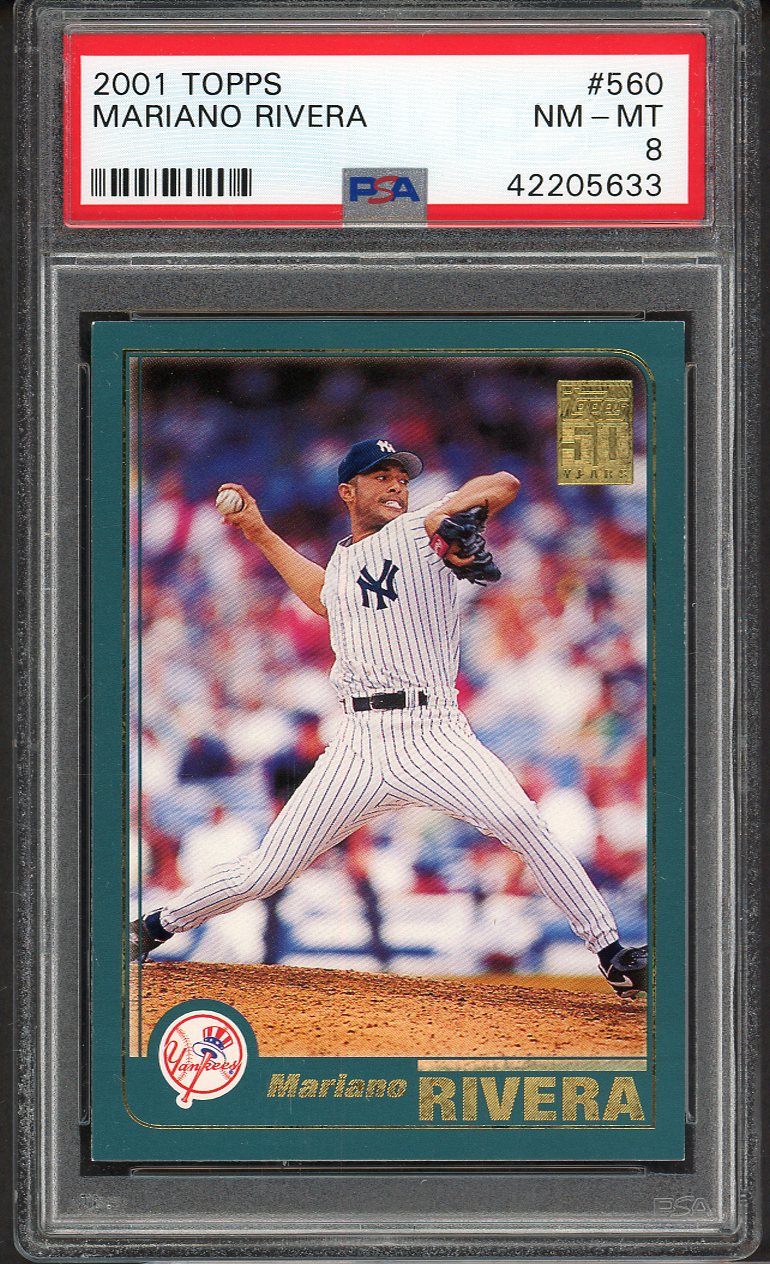 2001 Topps #560 Mariano Rivera Yankees PSA 8 NM/MT 562494