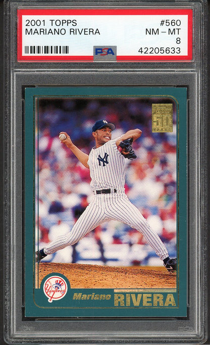 2001 Topps #560 Mariano Rivera Yankees PSA 8 NM/MT 562494