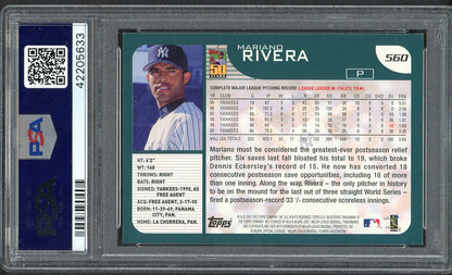 2001 Topps #560 Mariano Rivera Yankees PSA 8 NM/MT 562494