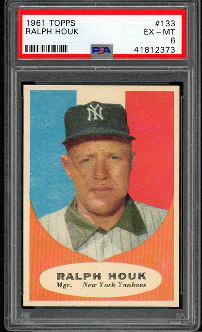 1961 Topps Baseball #133 Ralph Houk Yankees PSA 6 EX-MT 562498