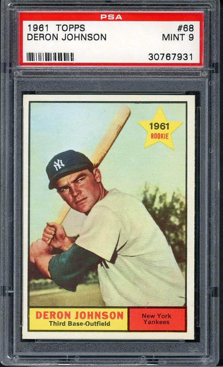 1961 Topps Baseball #068 Deron Johnson Yankees PSA 9 MINT 562501