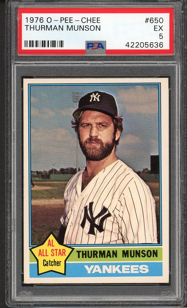 1976 O Pee Chee #650 Thurman Munson Yankees PSA 5 EX 562502