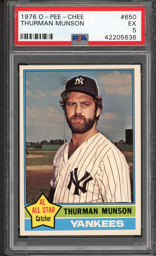 1976 O Pee Chee #650 Thurman Munson Yankees PSA 5 EX 562502