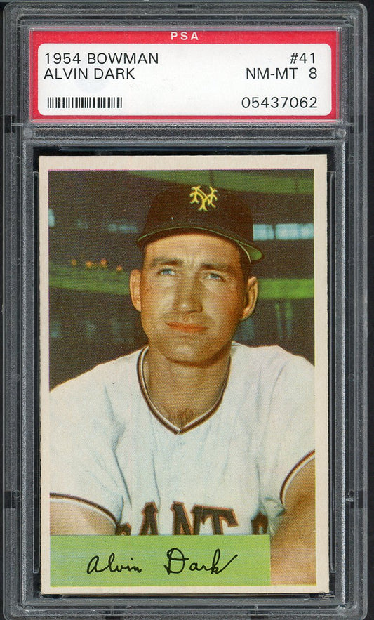 1954 Bowman Baseball #041 Alvin Dark Giants PSA 8 NM/MT 562508