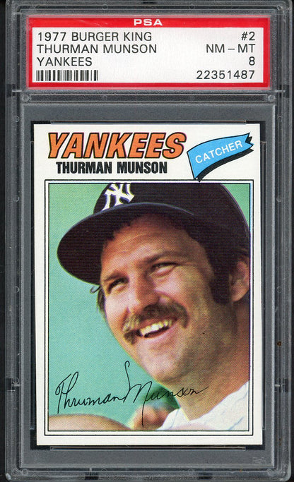 1977 Burger King #002 Thurman Munson Yankees PSA 8 NM/MT 562510