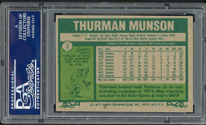 1977 Burger King #002 Thurman Munson Yankees PSA 8 NM/MT 562510