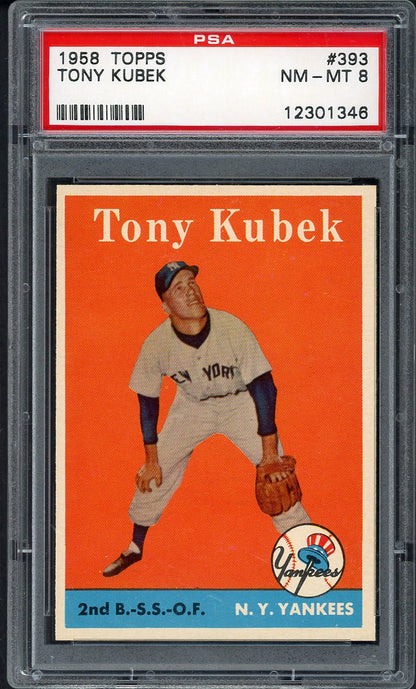 1958 Topps Baseball #393 Tony Kubek Yankees PSA 8 NM/MT 562511
