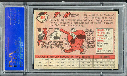 1958 Topps Baseball #393 Tony Kubek Yankees PSA 8 NM/MT 562511