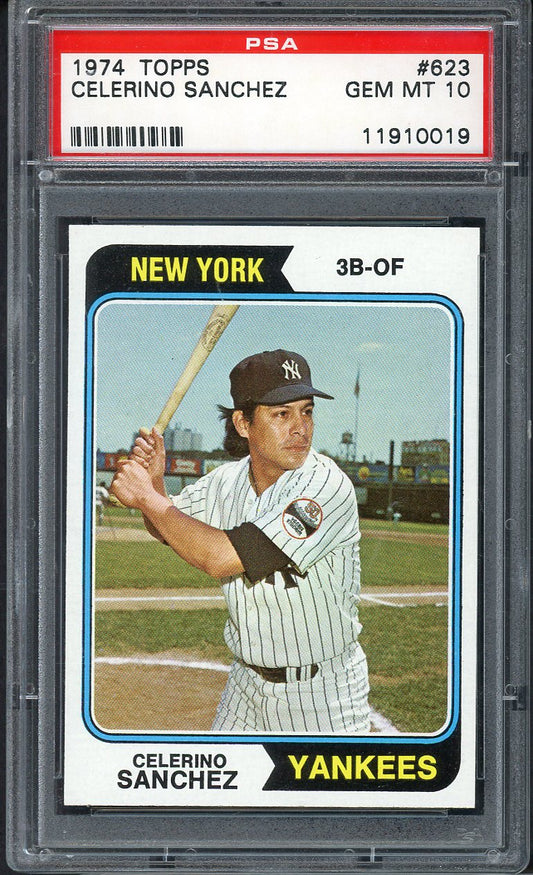 1974 Topps Baseball #623 Celerino Sanchez Yankees PSA 10 GEM MINT 562513