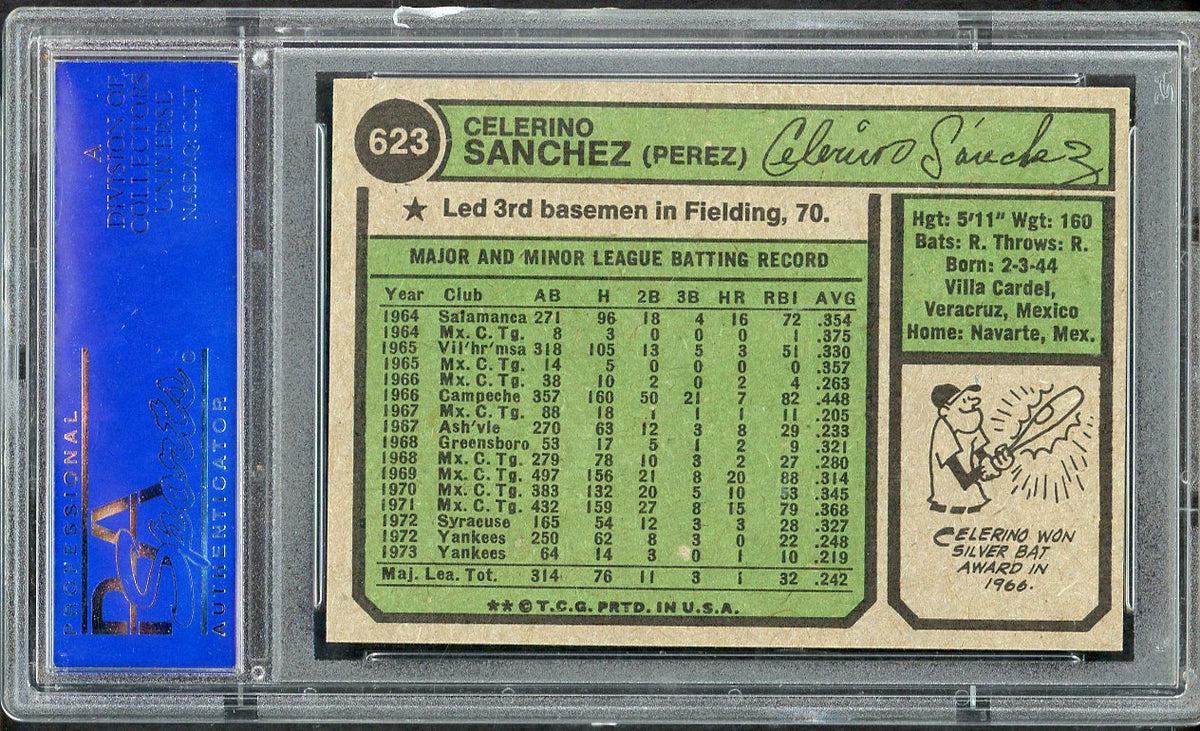 1974 Topps Baseball #623 Celerino Sanchez Yankees PSA 10 GEM MINT 562513