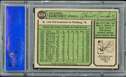 1974 Topps Baseball #623 Celerino Sanchez Yankees PSA 10 GEM MINT 562513