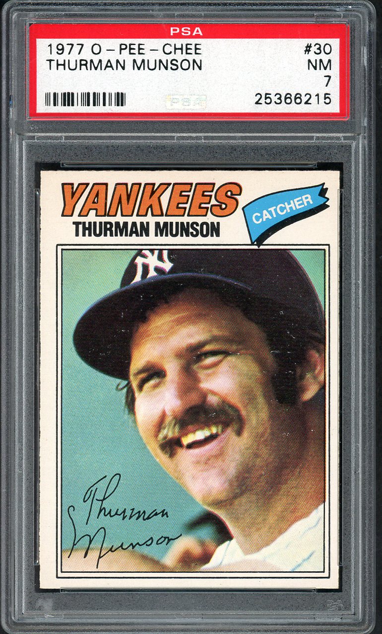 1977 O Pee Chee #030 Thurman Munson Yankees PSA 7 NM 562515