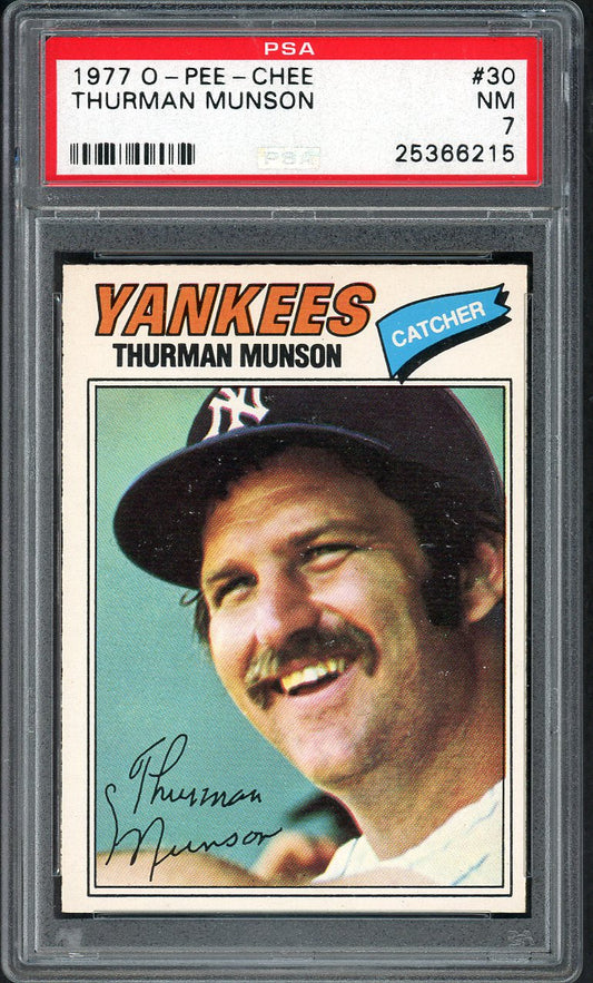1977 O Pee Chee #030 Thurman Munson Yankees PSA 7 NM 562515
