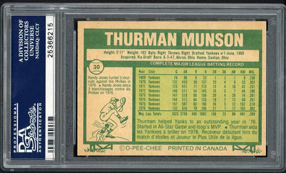 1977 O Pee Chee #030 Thurman Munson Yankees PSA 7 NM 562515