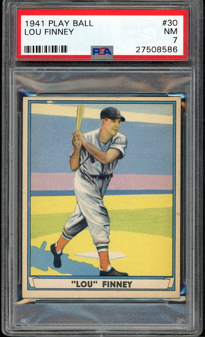 1941 Play Ball #030 Lou Finney Red Sox PSA 7 NM 562517
