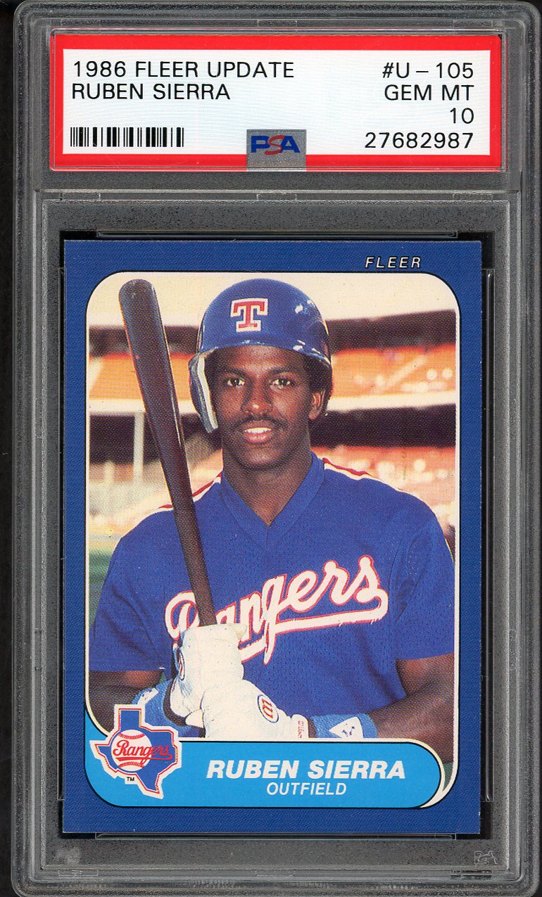 1986 Fleer Update #U105 Ruben Sierra Rangers PSA 10 GEM MINT 562520