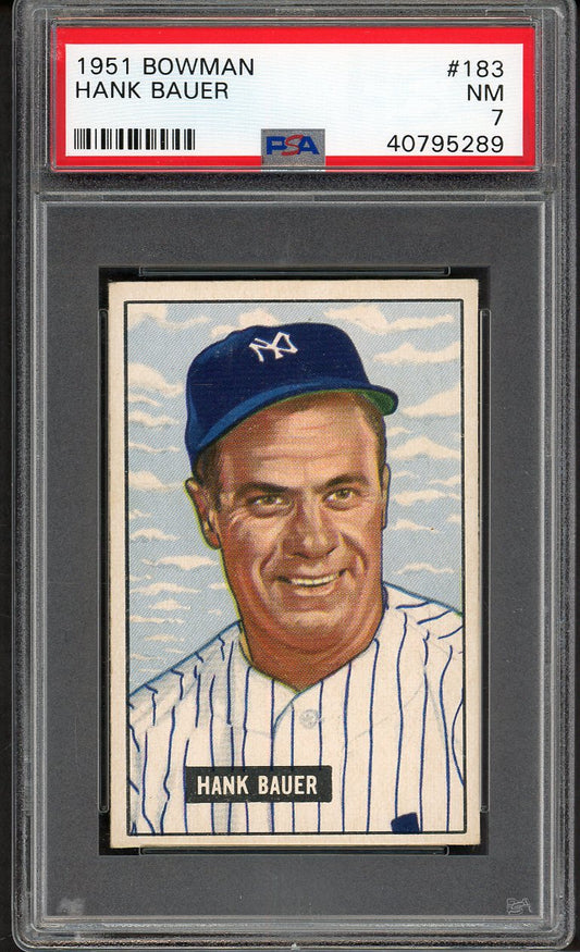 1951 Bowman Baseball #183 Hank Bauer Yankees PSA 7 NM 562526
