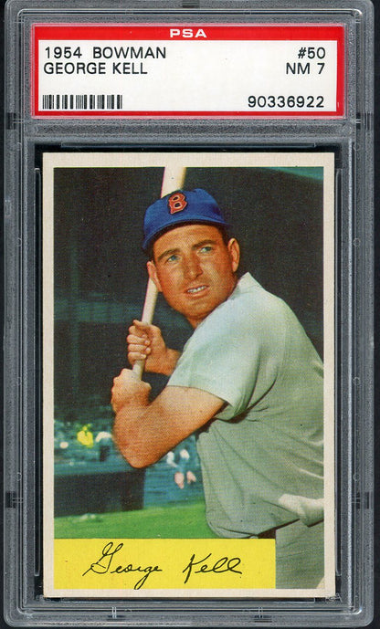 1954 Bowman Baseball #050 George Kell Red Sox PSA 7 NM 562536