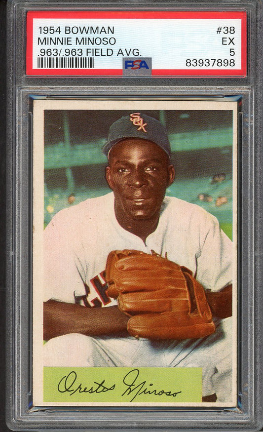 1954 Bowman Baseball #038 Minnie Minoso White Sox PSA 5 EX 562537