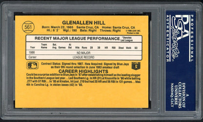 1987 Donruss #561 Glenallen Hill Blue Jays PSA 9 MINT 562540