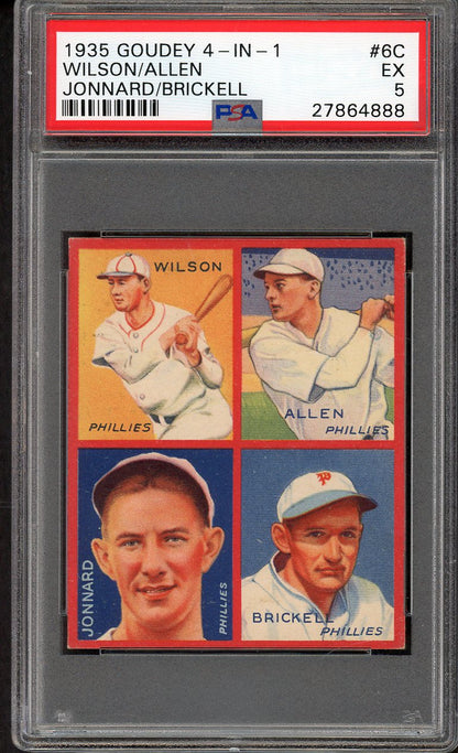 1935 Goudey #006C Wilson Allen Jonnard Brickell PSA 5 EX 562541