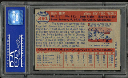 1957 Topps Baseball #391 Ralph Terry Yankees PSA 8 NM/MT 562545