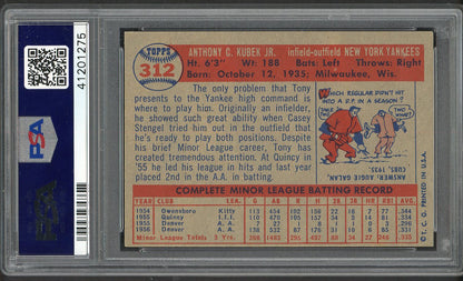 1957 Topps Baseball #312 Tony Kubek Yankees PSA 7 NM 562546