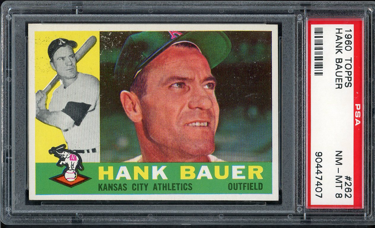 1960 Topps Baseball #262 Hank Bauer A's PSA 8 NM/MT 562549