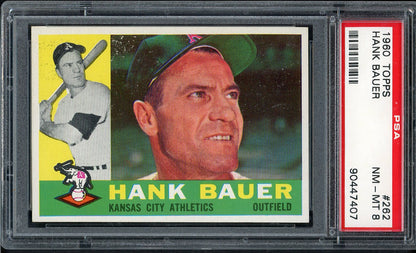 1960 Topps Baseball #262 Hank Bauer A's PSA 8 NM/MT 562549