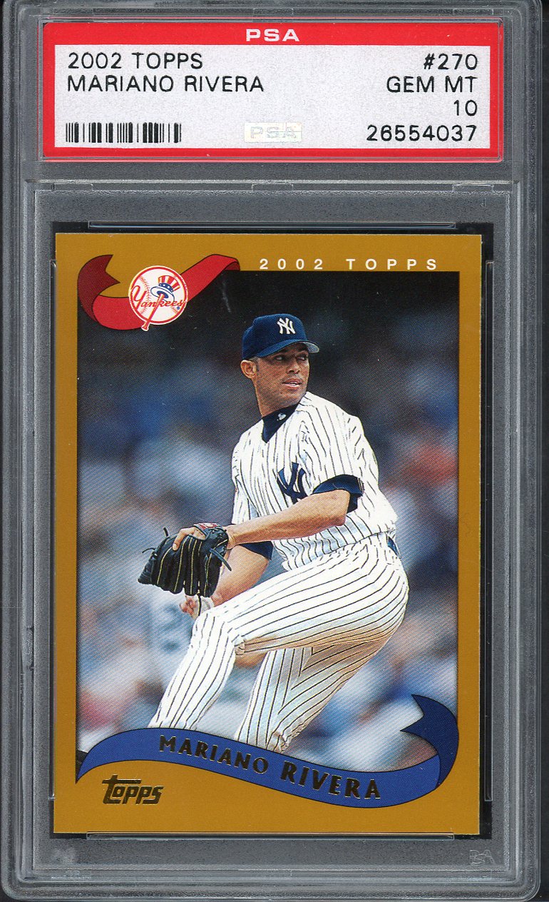 2002 Topps #270 Mariano Rivera Yankees PSA 10 GEM MINT 562553