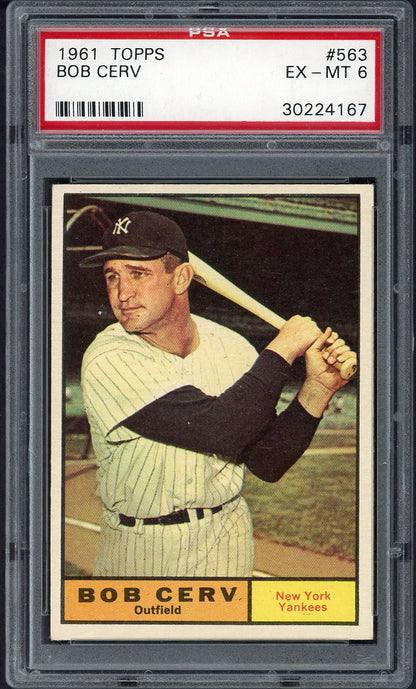 1961 Topps Baseball #563 Bob Cerv Yankees PSA 6 EX-MT 562559