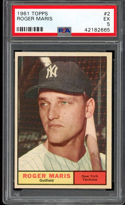 1961 Topps Baseball #002 Roger Maris Yankees PSA 5 EX 562561