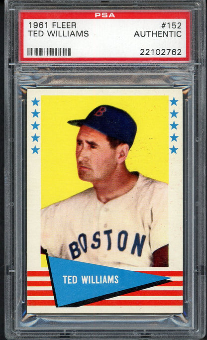 1961 Fleer Baseball #152 Ted Williams Red Sox PSA Auth 562562