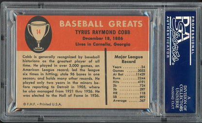 1961 Fleer Baseball #014 Ty Cobb Tigers PSA Auth 562565