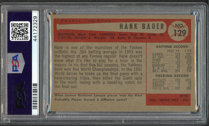 1954 Bowman Baseball #129 Hank Bauer Yankees PSA 5 EX 562572