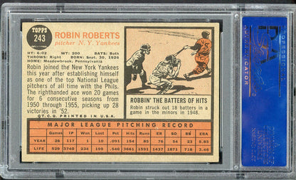 1962 Topps Baseball #243 Robin Roberts Yankees PSA 5 EX 562577