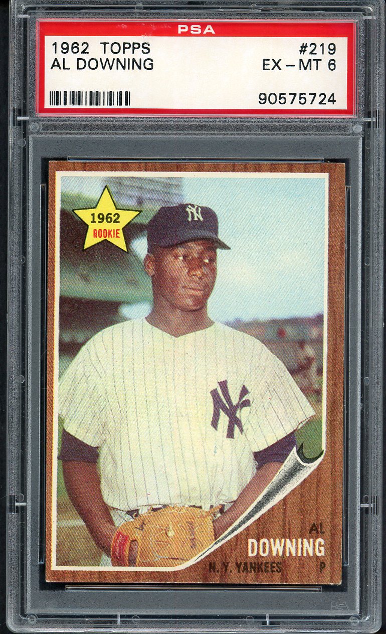 1962 Topps Baseball #219 Al Downing Yankees PSA 6 EX-MT 562578