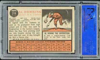 1962 Topps Baseball #219 Al Downing Yankees PSA 6 EX-MT 562578