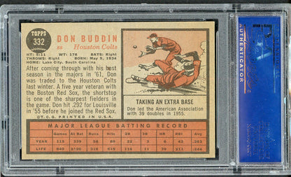1962 Topps Baseball #332 Don Buddin Colt .45s PSA 7 NM 562582