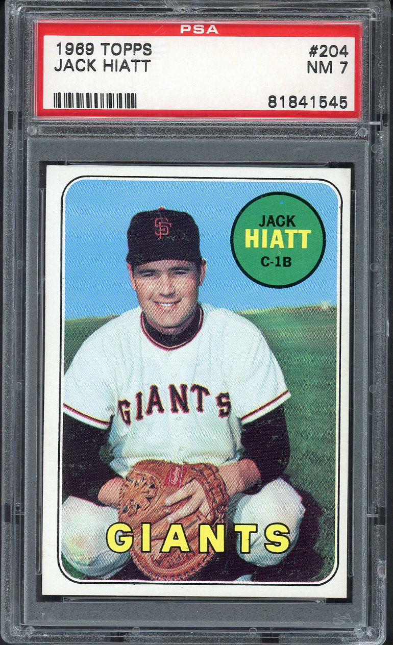 1969 Topps Baseball #204 Jack Hiatt Giants PSA 7 NM 562585
