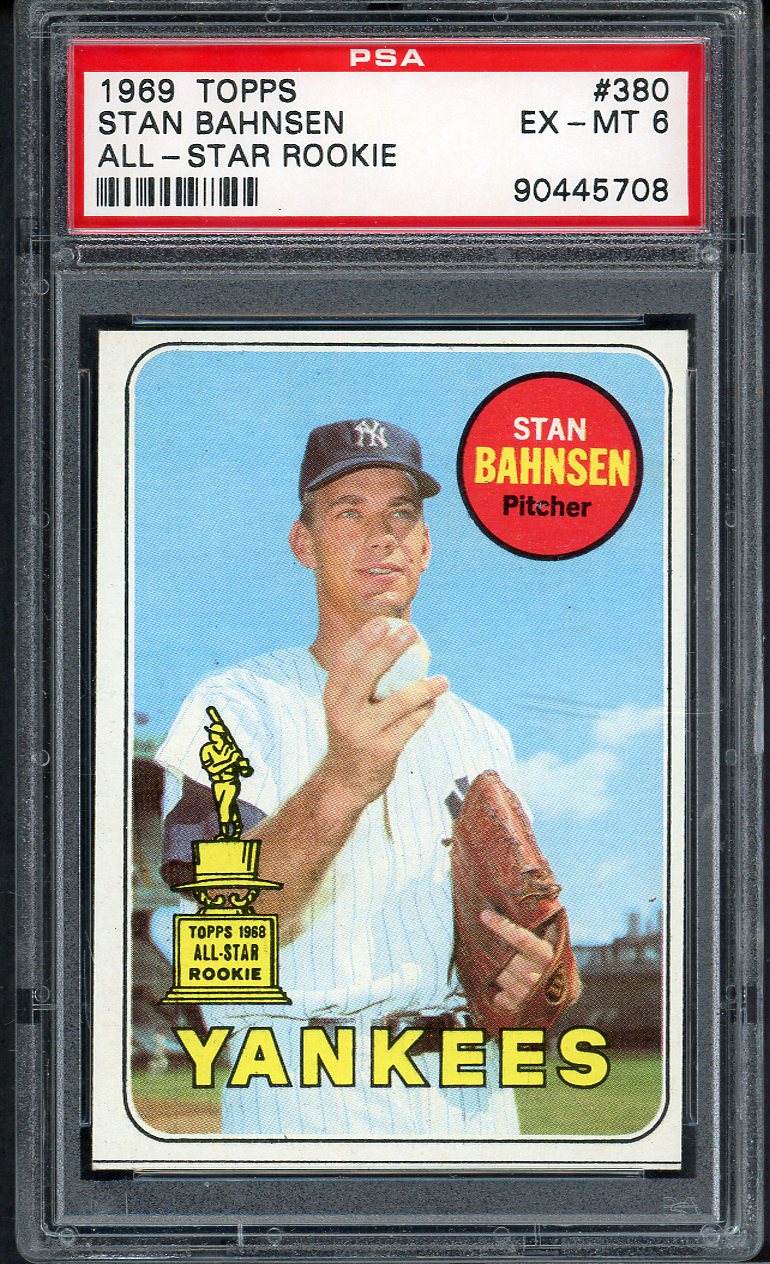 1969 Topps Baseball #380 Stan Bahnsen Yankees PSA 6 EX-MT 562586