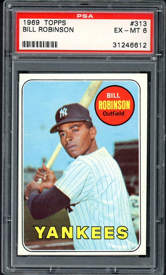 1969 Topps Baseball #313 Bill Robinson Yankees PSA 6 EX-MT 562587