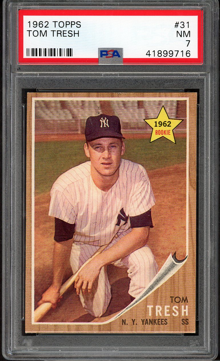 1962 Topps Baseball #031 Tom Tresh Yankees PSA 7 NM 562593