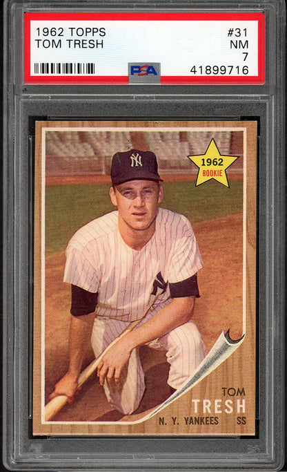 1962 Topps Baseball #031 Tom Tresh Yankees PSA 7 NM 562593