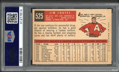 1959 Topps Baseball #525 Jim Coates Yankees PSA 9 MINT 562594