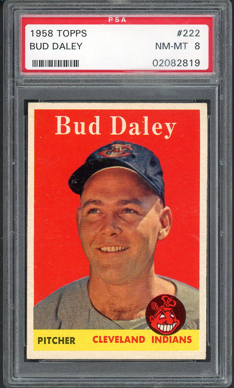 1958 Topps Baseball #222 Bud Daley Indians PSA 8 NM/MT 562596