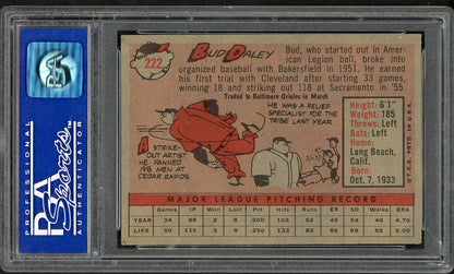 1958 Topps Baseball #222 Bud Daley Indians PSA 8 NM/MT 562596