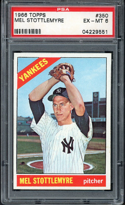 1966 Topps Baseball #350 Mel Stottlemyre Yankees PSA 6 EX-MT 562597