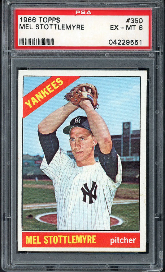 1966 Topps Baseball #350 Mel Stottlemyre Yankees PSA 6 EX-MT 562597